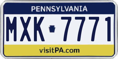 PA license plate MXK7771