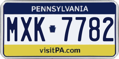 PA license plate MXK7782