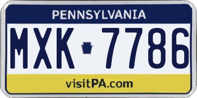PA license plate MXK7786
