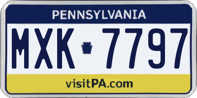 PA license plate MXK7797