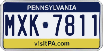 PA license plate MXK7811