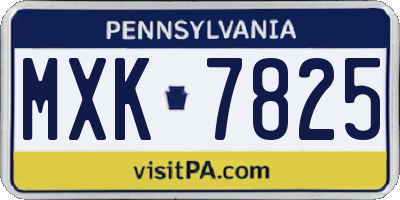 PA license plate MXK7825