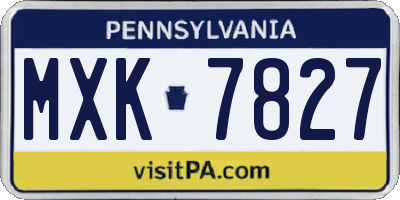 PA license plate MXK7827