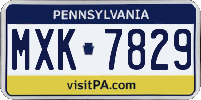 PA license plate MXK7829