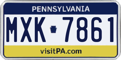 PA license plate MXK7861