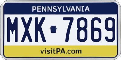 PA license plate MXK7869