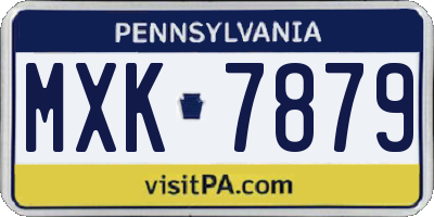 PA license plate MXK7879