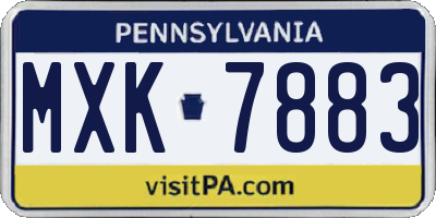 PA license plate MXK7883