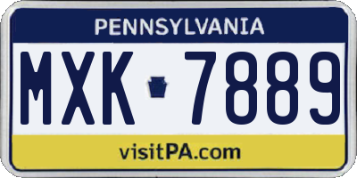 PA license plate MXK7889