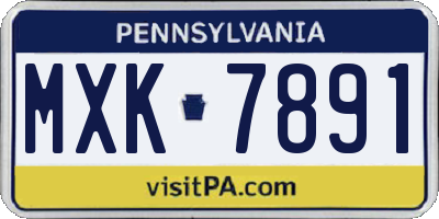 PA license plate MXK7891