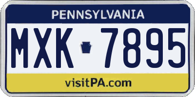 PA license plate MXK7895