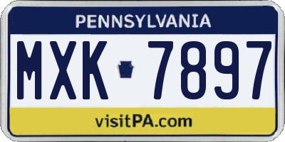 PA license plate MXK7897