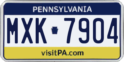 PA license plate MXK7904