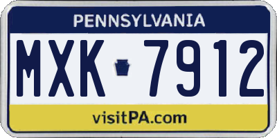PA license plate MXK7912