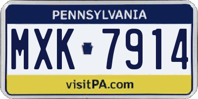 PA license plate MXK7914