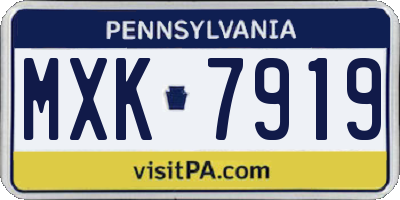 PA license plate MXK7919