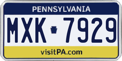 PA license plate MXK7929