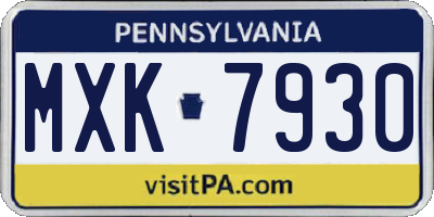 PA license plate MXK7930