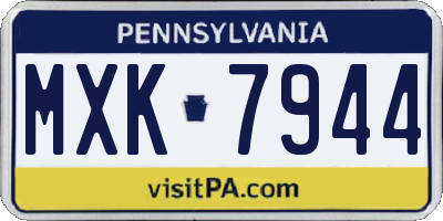 PA license plate MXK7944