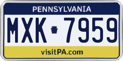 PA license plate MXK7959
