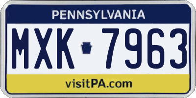 PA license plate MXK7963
