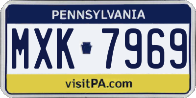 PA license plate MXK7969