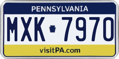 PA license plate MXK7970