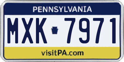 PA license plate MXK7971
