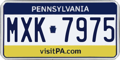 PA license plate MXK7975