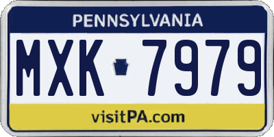 PA license plate MXK7979