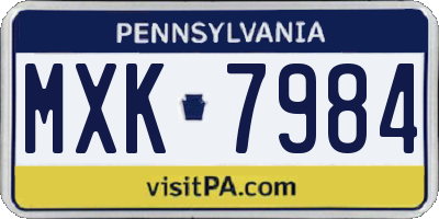 PA license plate MXK7984