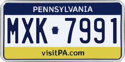 PA license plate MXK7991