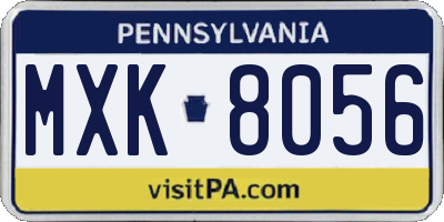 PA license plate MXK8056