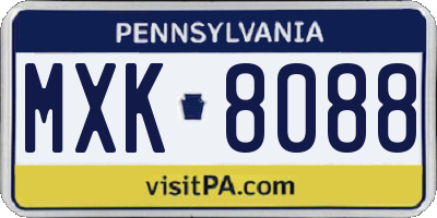 PA license plate MXK8088