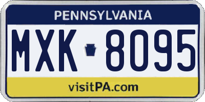 PA license plate MXK8095