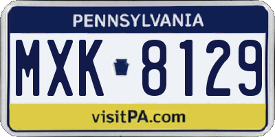 PA license plate MXK8129