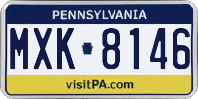 PA license plate MXK8146