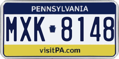 PA license plate MXK8148