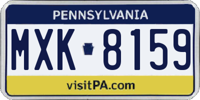 PA license plate MXK8159