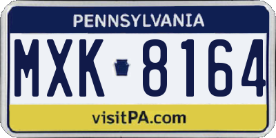 PA license plate MXK8164