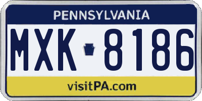 PA license plate MXK8186