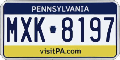 PA license plate MXK8197