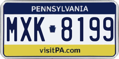 PA license plate MXK8199