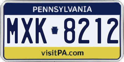 PA license plate MXK8212