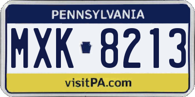 PA license plate MXK8213