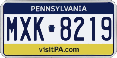 PA license plate MXK8219