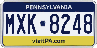 PA license plate MXK8248