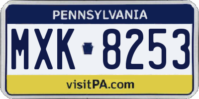 PA license plate MXK8253
