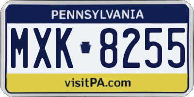 PA license plate MXK8255
