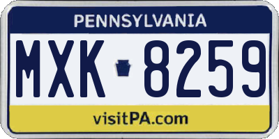 PA license plate MXK8259